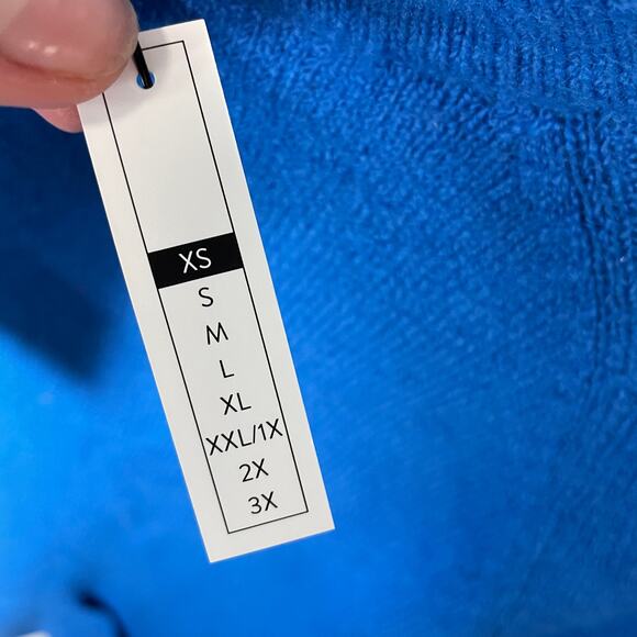 Halogen Sweater Women X Small Blue Surf Mock Neck Cozy Wool Blend - Picture 6 of 9